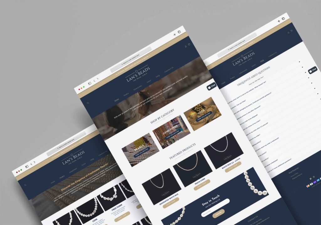 lansbeads website design portfolio ecommerce